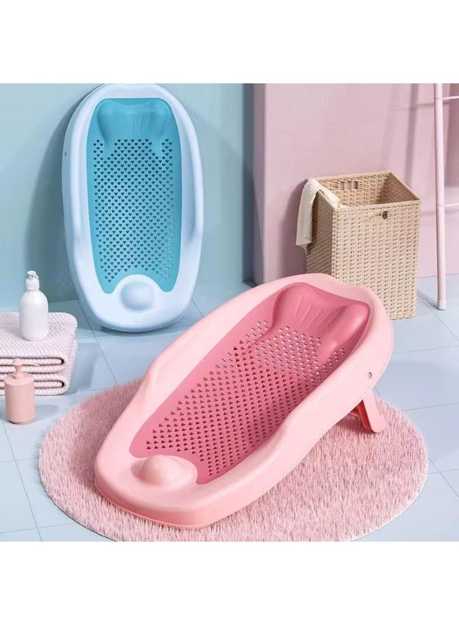Baby Foldable Bath Tub Seat, Baby Bath Support, Newborn Bathtub Chair for 0-12 Months, Foldable Infant Bathtub Shower Seat with Drain Holes (PINK) - Image 5